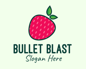 Red Organic Strawberry logo design