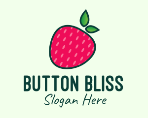 Red Organic Strawberry logo design