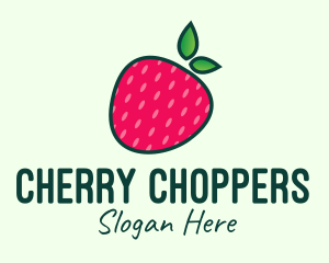 Red Organic Strawberry logo design