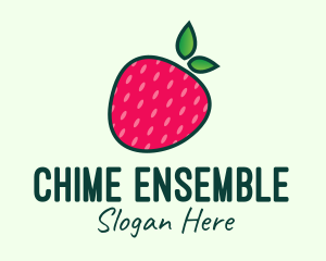 Red Organic Strawberry logo design