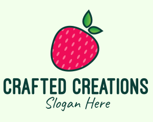 Red Organic Strawberry logo design