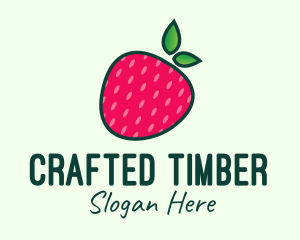 Red Organic Strawberry logo design