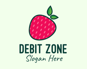 Red Organic Strawberry logo design