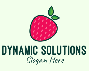 Red Organic Strawberry logo design