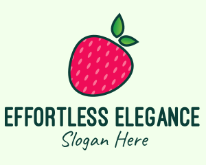 Red Organic Strawberry logo design