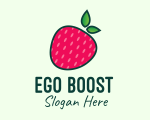 Red Organic Strawberry logo design