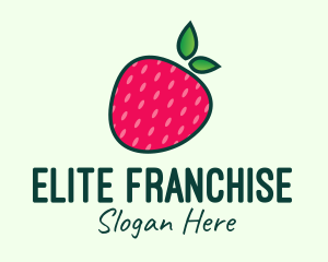 Red Organic Strawberry logo design