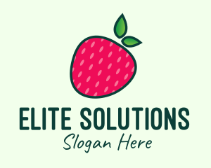 Red Organic Strawberry logo design