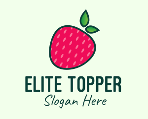 Red Organic Strawberry logo design