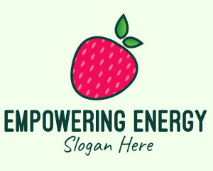 Red Organic Strawberry logo design