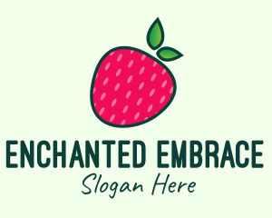 Red Organic Strawberry logo design