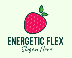 Red Organic Strawberry logo design