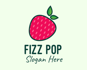 Red Organic Strawberry logo design