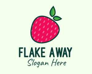 Red Organic Strawberry logo design