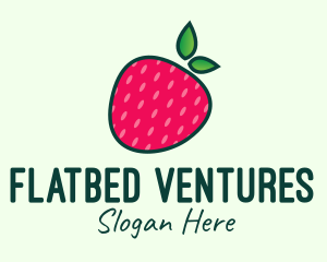 Red Organic Strawberry logo design