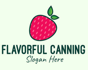 Red Organic Strawberry logo design