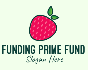 Red Organic Strawberry logo design