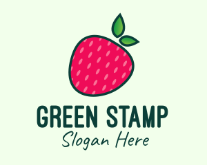 Red Organic Strawberry logo design