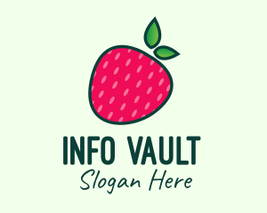 Red Organic Strawberry logo design