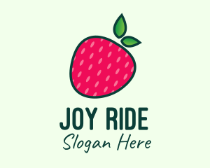 Red Organic Strawberry logo design