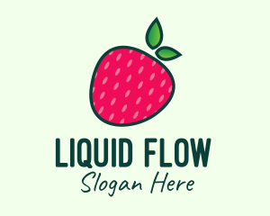 Red Organic Strawberry logo design