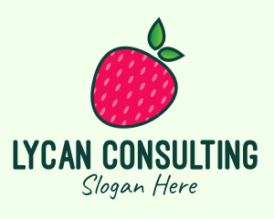 Red Organic Strawberry logo design