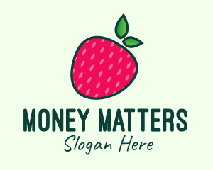 Red Organic Strawberry logo design