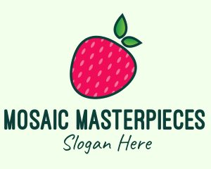 Red Organic Strawberry logo design