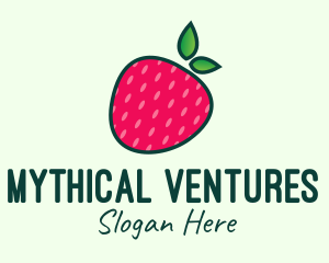 Red Organic Strawberry logo design