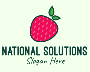 Red Organic Strawberry logo design