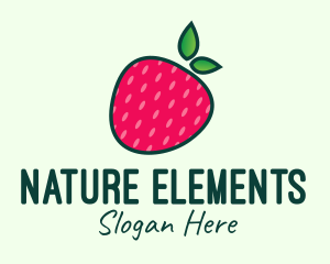 Red Organic Strawberry logo design