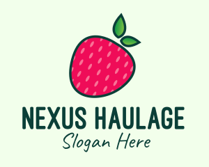 Red Organic Strawberry logo design