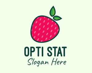 Red Organic Strawberry logo design