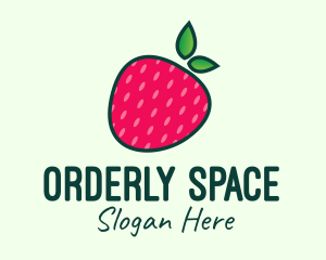 Red Organic Strawberry logo design