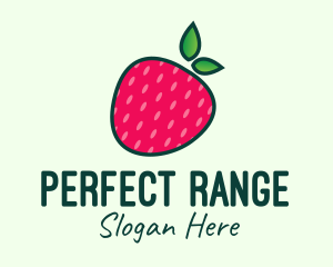 Red Organic Strawberry logo design