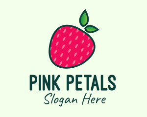 Red Organic Strawberry logo design