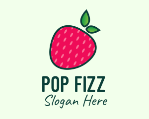 Red Organic Strawberry logo design