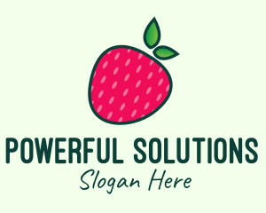 Red Organic Strawberry logo design