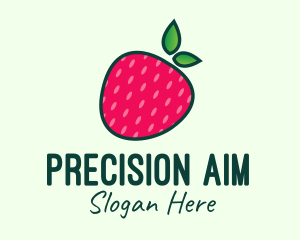 Red Organic Strawberry logo design