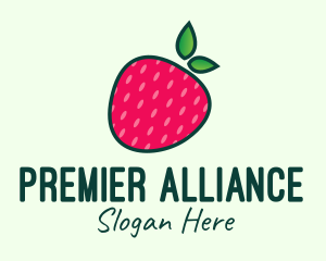 Red Organic Strawberry logo design