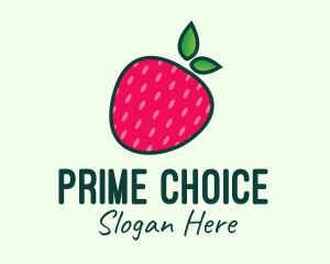 Red Organic Strawberry logo design