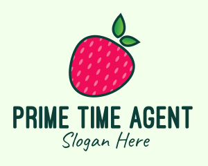 Red Organic Strawberry logo design