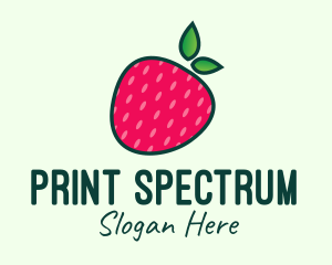 Red Organic Strawberry logo design