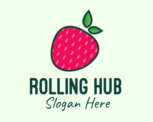 Red Organic Strawberry logo design