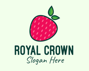 Red Organic Strawberry logo design