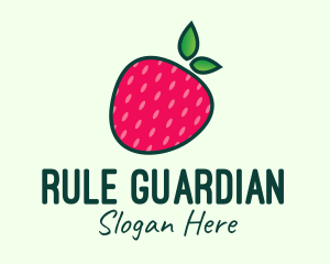 Red Organic Strawberry logo design