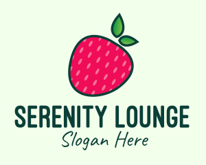 Red Organic Strawberry logo design