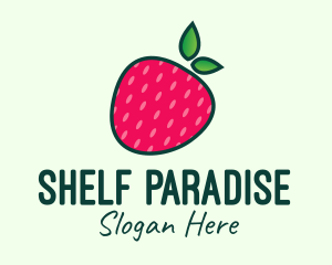 Red Organic Strawberry logo design