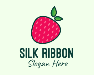 Red Organic Strawberry logo design