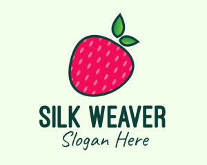 Red Organic Strawberry logo design